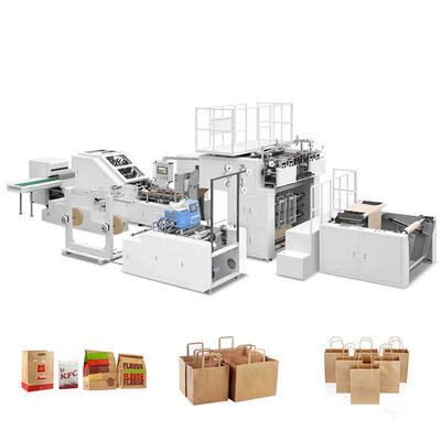 Produktionsgeschwindigkeit 30-80 Beutel pro Minute Papierbeutelherstellungsmaschine mit CMYK-Flexodrucker ideal für individuelle Druckbedürfnisse