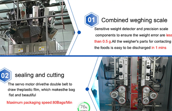Automatische vertikale Prägemaschine 0,15 mm gemischte Trockenfrucht-Snacks
