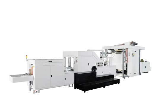 Automatische Papiertüten-Herstellungsmaschine, kundenspezifische Beutelgröße, wasserbasierte Tinte, ideal für Einzelhandelsverpackungen und Papiertüten