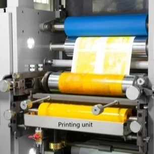 Hochgeschwindigkeits-Flexo-Etikettendruckmaschine für Präzisions-Drucken, 80m/min Druckgeschwindigkeit, 30 grobe Energie, kwflexo Drucken